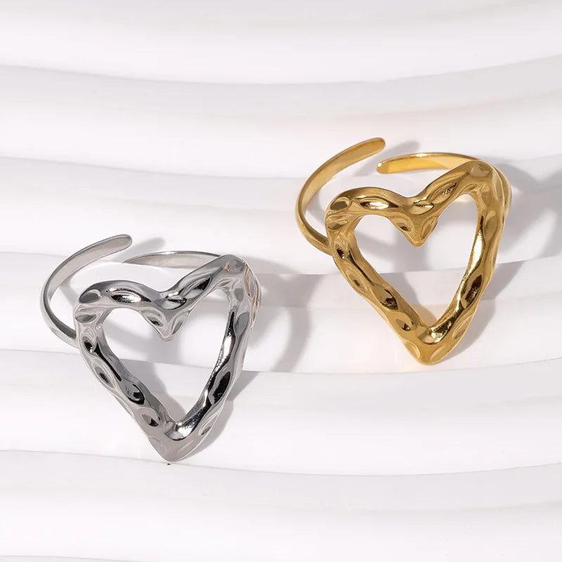 New Geometric Wholesale Vintage Stainless Steel 18K Gold Plated Rings Waterproof Titanium Rings