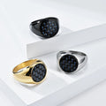 Luxury Stainless Steel Men Wedding Engagement Ring Blue Color Carbon Fiber Ring for Boyfriend Jewelry Gift