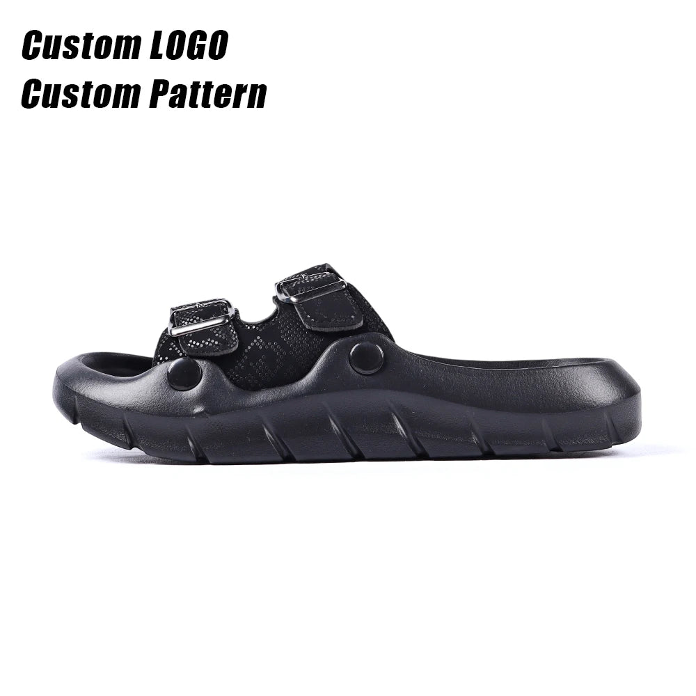 BreezeStep Custom Unisex EVA Sports Slippers Open Toe Flat Sandals with Cloud Pillow Comfort Slides for Home Beach Winter Season