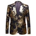 Latest Men's Bronzing Suit Coat Stage Performance Suit Star Style British Style Large Size Suit Slim Black Casual Coat Jacket