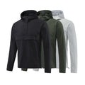 2021 Fashion Street Style Pullover Hoodies Black Grey Army Green Half Zipper Tops With Big Pocket