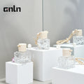 Factory Direct Sale Empty Wooden Cap Car air Freshener Bottle Clear Glass Hanging 10ml Perfume Bottle Fragrance Bottle