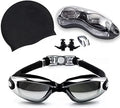 2023 Cap Nose Clip Earplug Hat Packages Goggles for Swim No Leaking Adult Triathlon Anti Fog Adjustable Swimming Goggles