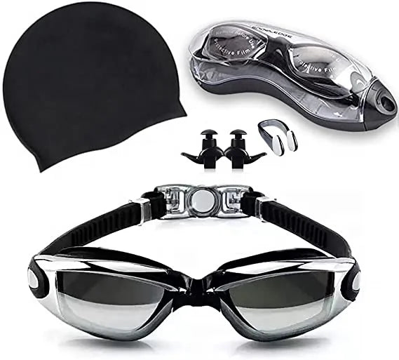 2023 Cap Nose Clip Earplug Hat Packages Goggles for Swim No Leaking Adult Triathlon Anti Fog Adjustable Swimming Goggles