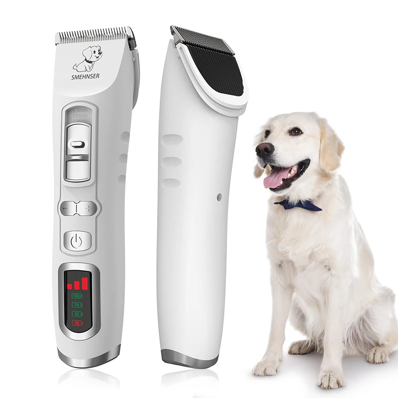 SMEHNSER Automatic Rechargeable Low-Noise Ceramic Pet Hair Trimmer Grooming Dog & Cat Hair Cutter Electrical Pets Hair Clipper