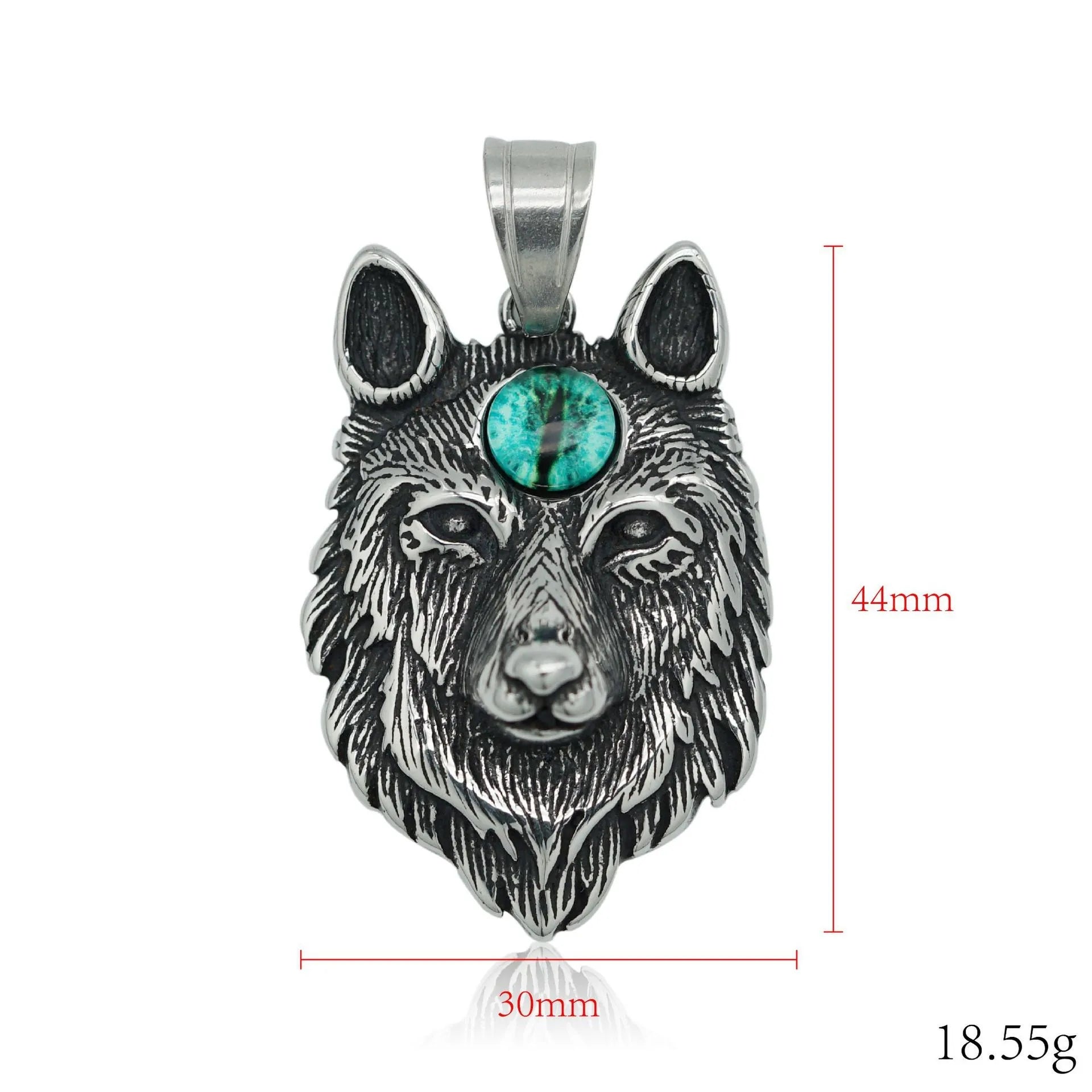 Stainless Steel Children's Viking Celtic Wolf Head Hip Hop Silver Plated Crystal Rhinestone Necklace Amulet Thor Hammer Pendant