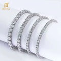 NUOYA 3/4/5MM Iced Out Brass Adjustable Tennis Bracelets Man Zircon Cubic Zirconia Tenis Bracelets for Men Women
