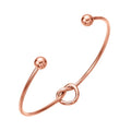 Wholesale Stainless Steel Gold Silver Black Rose Gold Dainty Love Knot Bangle Bracelet for Women