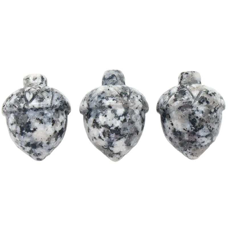 HZ natural gemstone Stone Hazelnut Ornaments Marble Pine Nuts Carved Home Decoration Crystal Crafts for Christmas