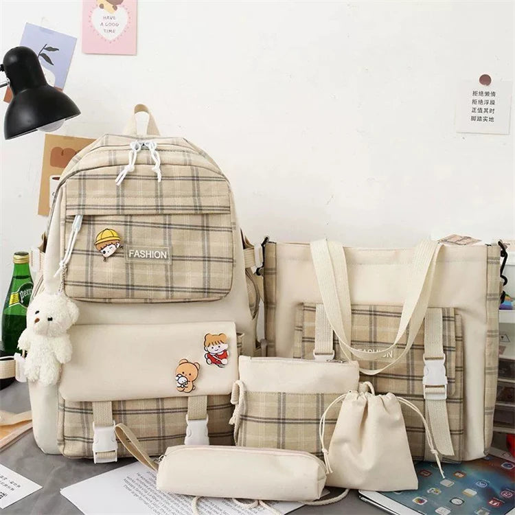 2026 Latest Pattern Custom Logo Fashion Geometric Waterproof School Travel Bag 420d Dark Color Multifunction University Students
