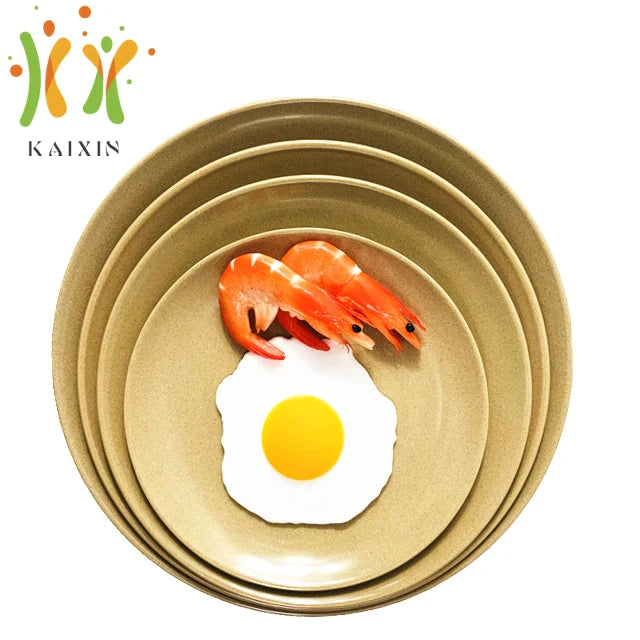 Healthy Dinnerware Set Biodegradable Dishwasher and Microwave Usable Rice Husk Round Plate