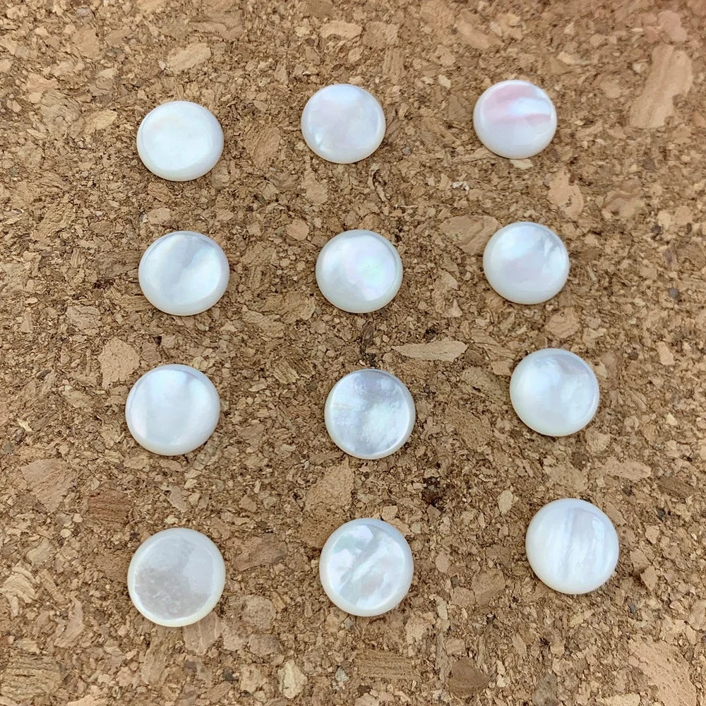 Wholesale Custom 10mm Natural White Shell Cabochon Gemstone for Inlaid Ring Pendant Diy Jewelry Making Accessories