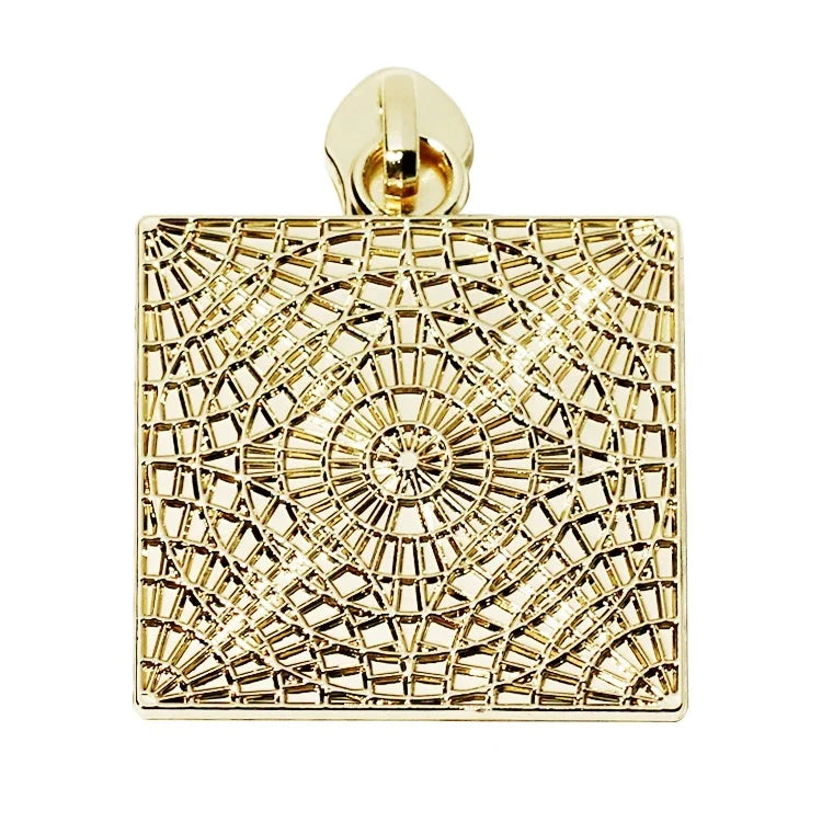 Custom Gold logo Zipper Puller Slider Handbag Hardware Metal Zip Puller Zipper Tags for Coat
