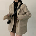 Boutique Wholesale 2026 Winter New Style Retro Temperament Single Breasted Loose and Versatile Thick Woolen Women's Coat