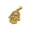 Trendy Zircon Hasama Hand Pendant 18K Gold Plated Jewelry Turkish Evill Eye Hamsa Pendant for Necklace