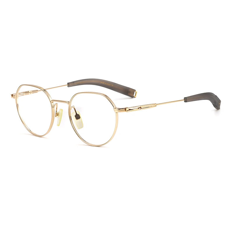Exquisite Retro Artistic Spectacles Frame Fashionable Pure Titanium Myopia Glasses Frame Hand-carved Printed Optical Frames