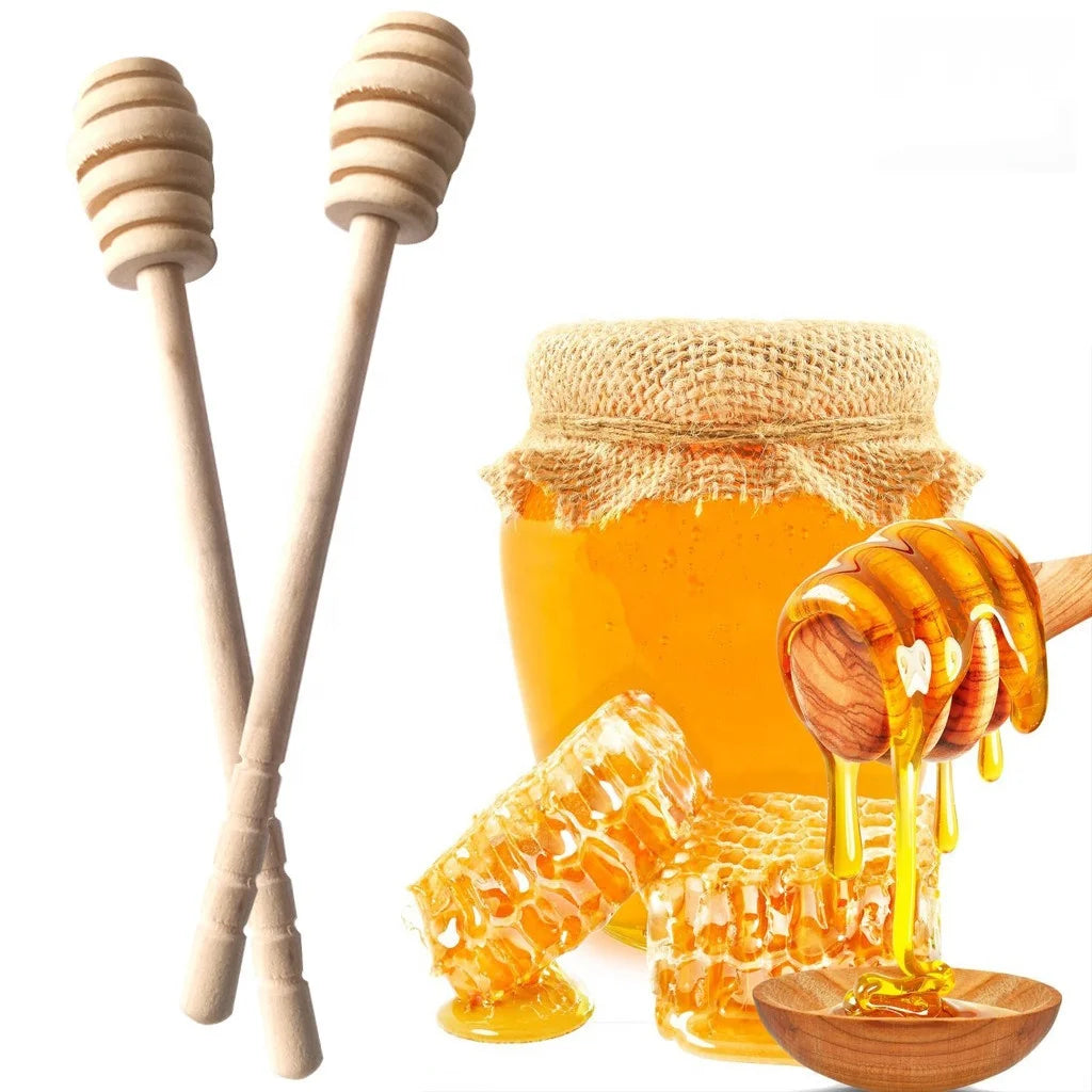 1PC New Wooden Honey Spoon Stir Bar Eco-Friendly Long Handle Mixing Stick Milk Tea Muddler Stirrer Dessert Tools Home Tableware