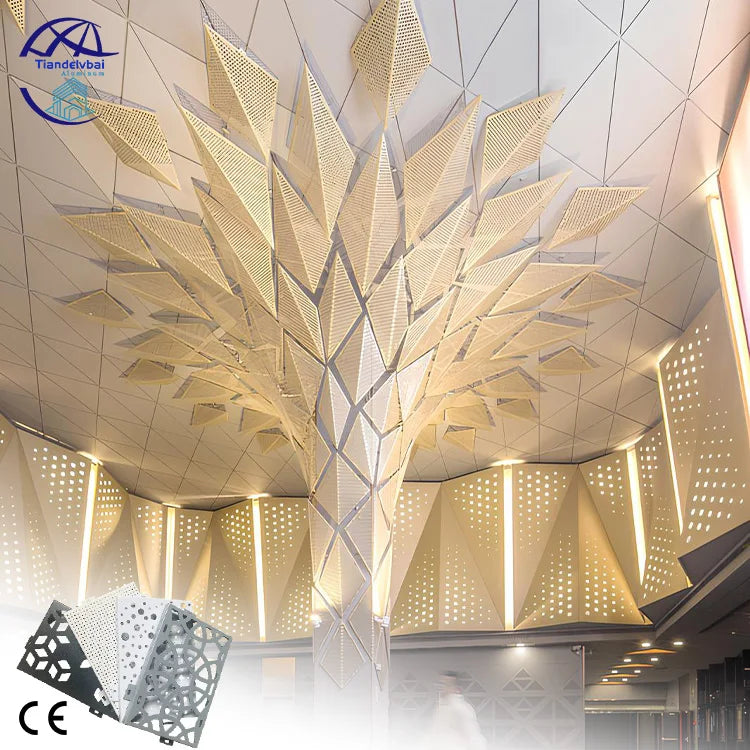 Perforated Aluminum Building Facade Cladding System Modern Decorative Laser Cut Aluminum Curtain Wall