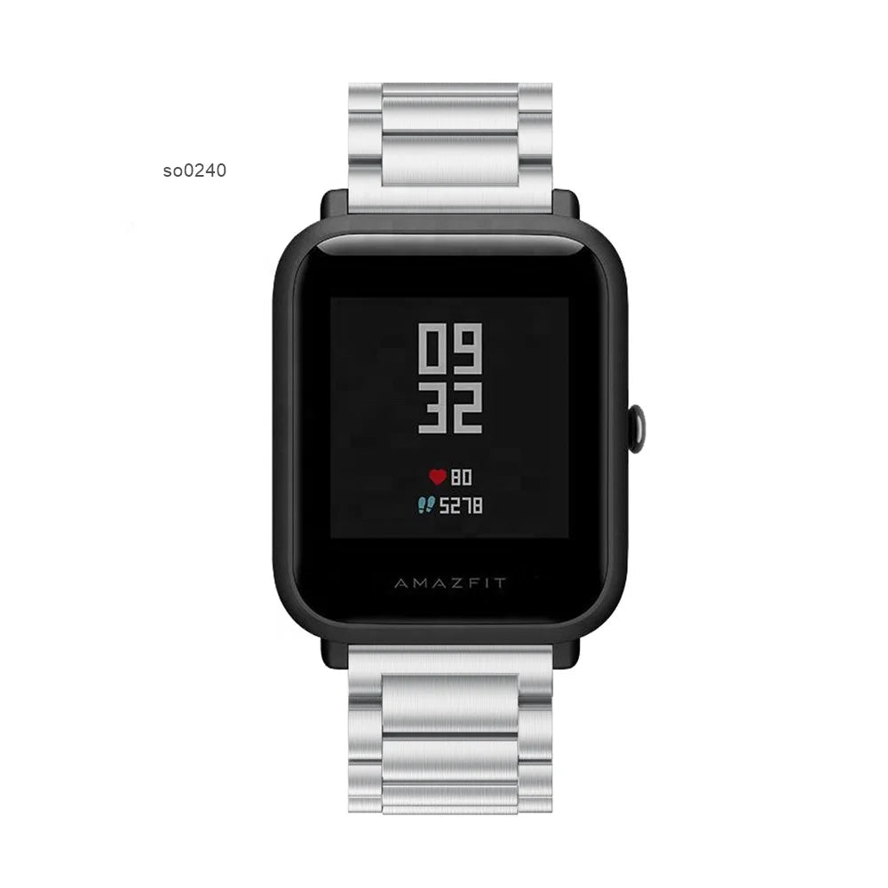 20mm bracelet for Amazfit steel strap for Xiaomi Huami Amazfit Bip Youth smart watch stainless steel Metal strap wrist band