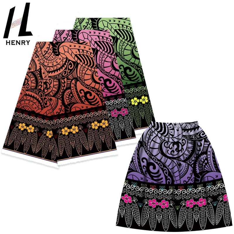 Henry Micronesia Chuuk Skirt Mumu Dress New Design Polyester Print Fabric Hibiscus Turtle Flower Printed Fabrics For Summer