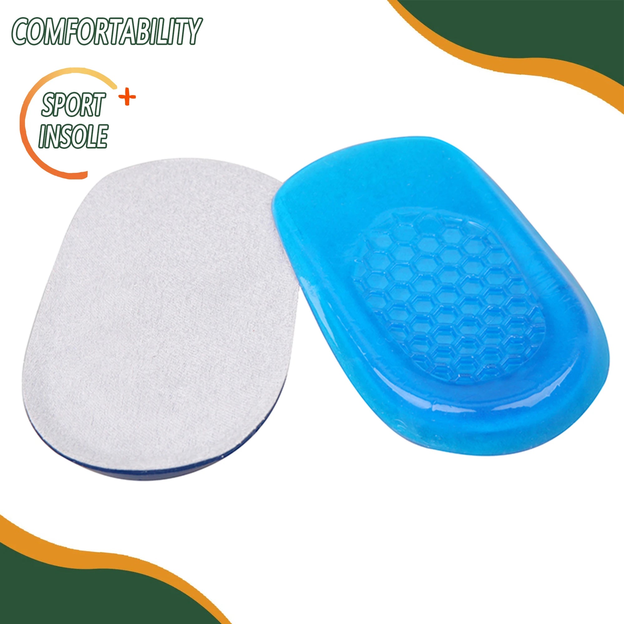Silicone Gel Insoles for Shoes Men Women Comfort Heel Cups Arch Support Insole