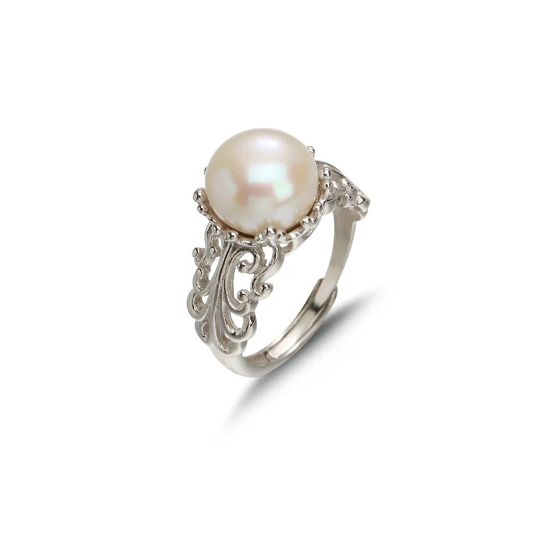 Comfortable Flexible Ring With 925 Sterling Silver Jewelry Fresh Water Pearl Ring Freshwater Pearl for Women Anniversary's Gift