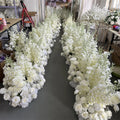 Rocan White Beige Flower Arch Flower Runner for Wedding Party Valentine's Day Flower Arch Backdrop for Events