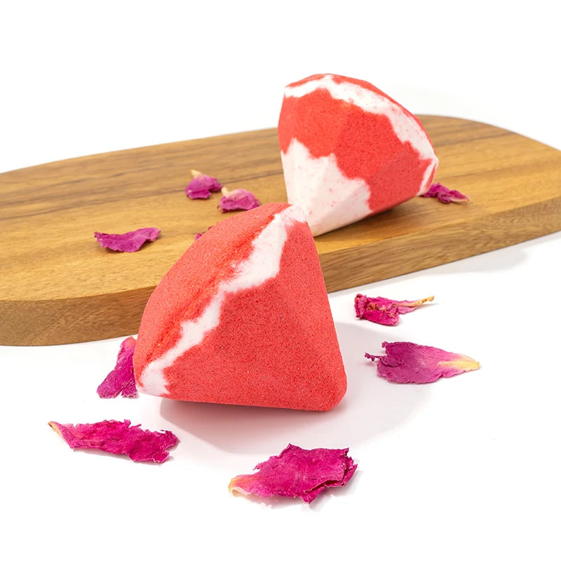 Wholesale Private Label Organic Diamond Shape Bath Bombs 100% Natural Essential Oils Lavender Vanilla Fragrance Relaxing