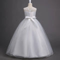 Elegant Princess Dress for Kids Large Size Summer Banquet Party Host Performance Flower Embellished Elegant Long Dress for