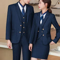 New Fashion Button Pleated Blazer Customizable Wholesale Formal Business Set Women Men Suits Vest Breathable Anti-Wrinkle