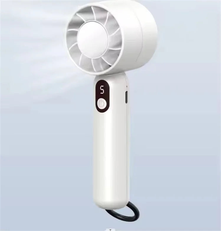 USB Rechargeable High-Speed Mini Ice Compress Fan Handheld with Three Wind Speed Options for Car Outdoor Household Hotel RV Use