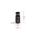 Factory Sale Black POM Double Hole Cord Lock 2 Hole Stopper Plastic Rope End Stopper 24x9x6.5mm