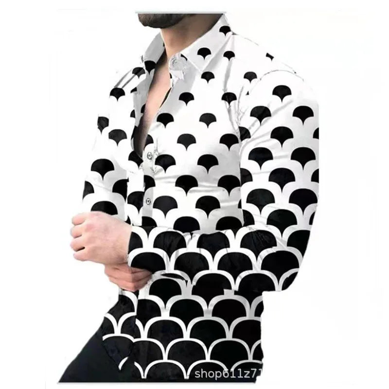 OEM/ODM Men's Hawaii Digital Print Casual Shirt 100% Polyester Breathable Summer Long Sleeve Eco-Friendly