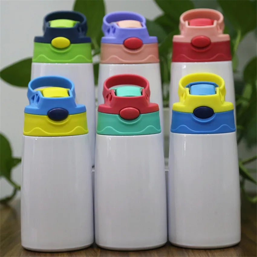 12oz Stainless Steel School Drinking Sublimation Water Bottle Sippy Cup Sublimation Kids Tumbler With Straw