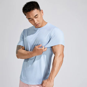 AOLA Plus Size Men Sporty Custom T-Shirts Wholesale Spandex/Cotton Breathable ODM Manufacturers