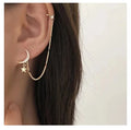 VKME New Fashion Earrings: Star Studs & Moon Chain Ear Cuff for Women - Wholesale