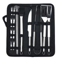 Portable 9-Piece BBQ Grill Accessories Set Stainless Steel Barbecue Tool with Griddle and Nylon Case