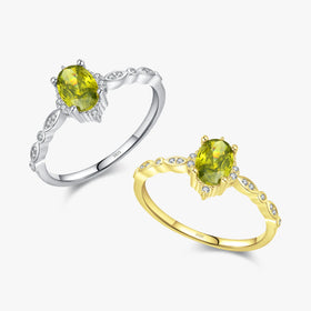 Hot Sale 925 Sterling Silver Olive Green Vintage Flower Crown Ring Anniversary Fine Jewelry Classic Vintage Rings for Women