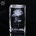 Custom logo 3D Laser Engraving K9 Crystal Cube Photo Frame Crystal Paperweight Table Decoration Crystal Cube
