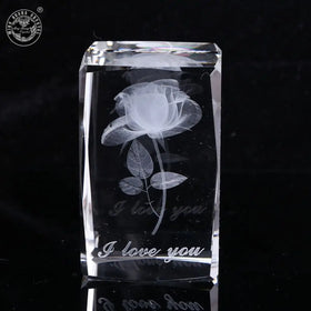 Custom logo 3D Laser Engraving K9 Crystal Cube Photo Frame Crystal Paperweight Table Decoration Crystal Cube