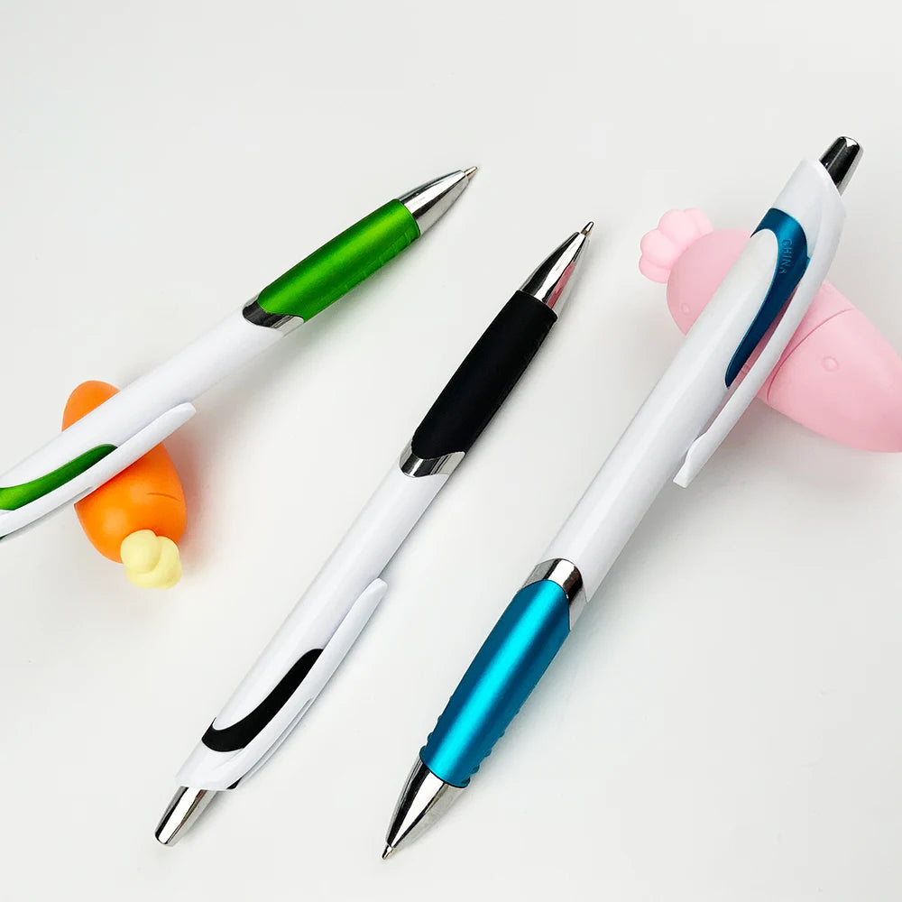 YF Customized Logo Press Type Ballpoint Pen Plastic Material for Education