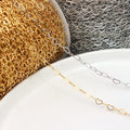 Wholesale Roller Chains Brass Real Gold White Gold Heart Shape Chain for Jewelry Manufacturing Supplier