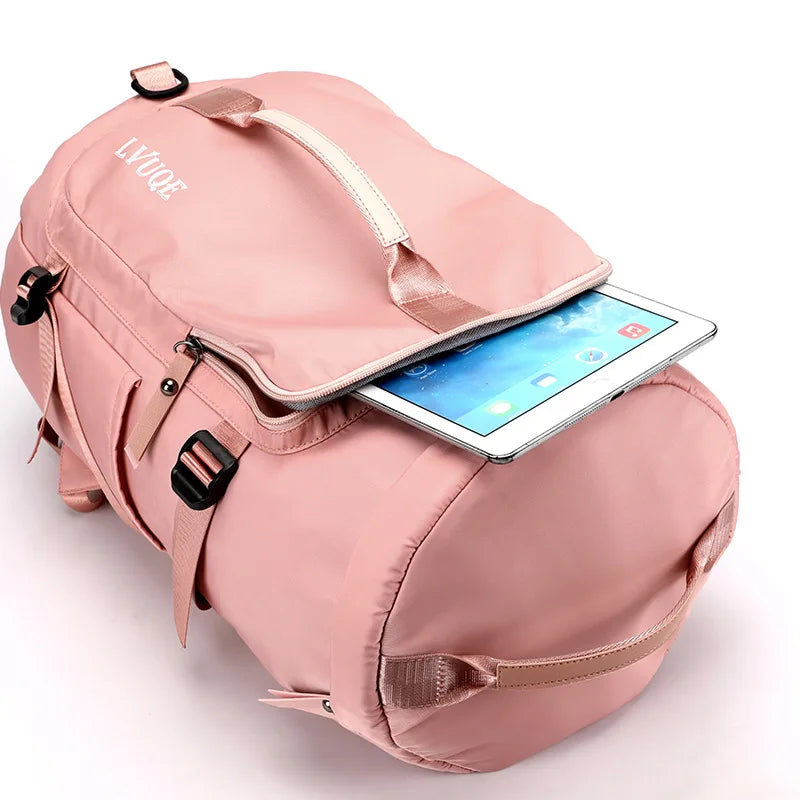 Wholesale Waterproof Sports Swimming Travel Bag Pink Custom Short-Distance Travel Yoga Fitness Backpack