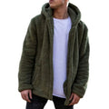 Autumn and Winter Mens Sherpa Fleece Oversized Hoodie Blank Loose Teddy Hoodies Jacket for Men