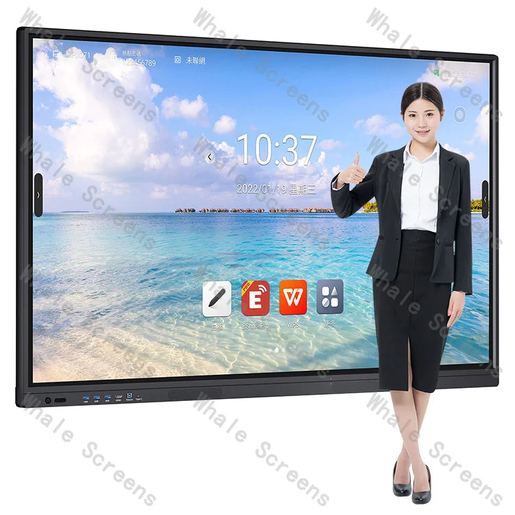 Whale Screens Conference Room Large Touch Screen 86 Inch Interactive Screen PC Whiteboard Smart Board