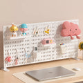 Single-Tier PP Material Plastic Desktop Organizer Space-Saving Foldable Storage Holder No-Hole Punching Feature Cabinets Shelves