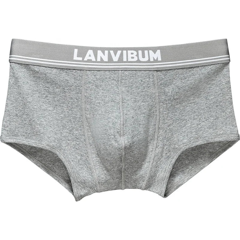 Factory Manufacturer Solid Color Soft Cotton Mens Underwear Boxer With Pouch
