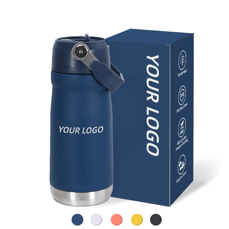 Double Wall Stainless Steel Vaccum 550ML 650ML Water Bottle with Lifting Handle and Screw Lid