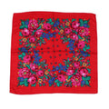 70*70 cm Russian Ethnic Scarf Square Head Hair Scarves Printed Acrylic Floral Babushka Neck Scarf for Women Girls