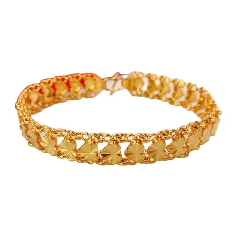 Dubai Jewelry Love Watch Chain Full Ladies Platedbracelet Gold Plated Heart Bracelet